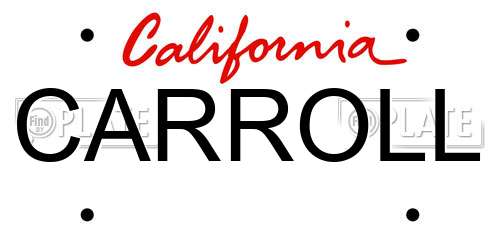 CARROLL California License Plate