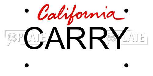 CARRY California License Plate