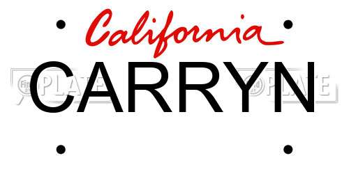 CARRYN California License Plate