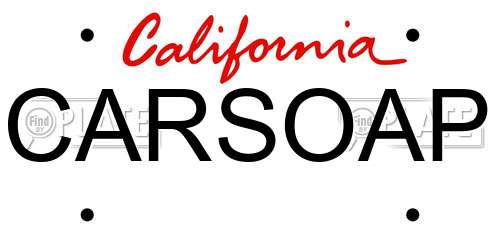 CARSOAP California License Plate