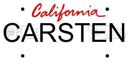 CARSTEN California License Plate