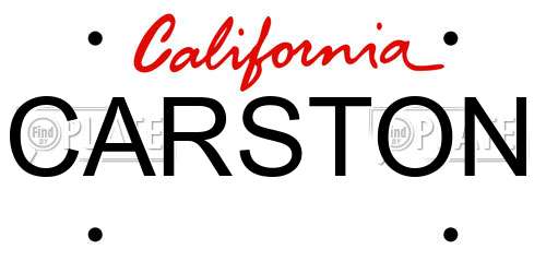 CARSTON California License Plate