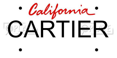 CARTIER California License Plate