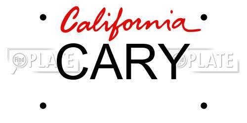 CARY California License Plate