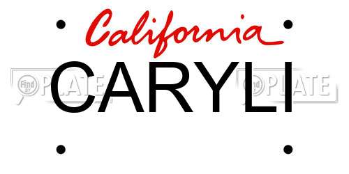 CARYLI California License Plate