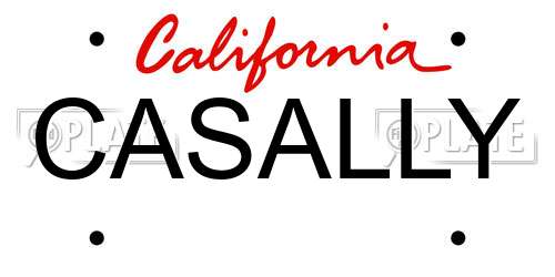 CASALLY California License Plate