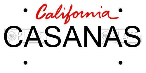 CASANAS California License Plate