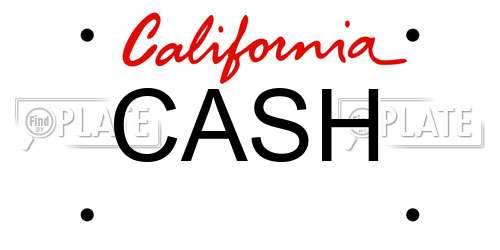 CASH California License Plate