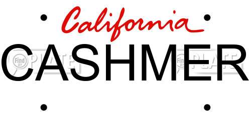 CASHMER California License Plate