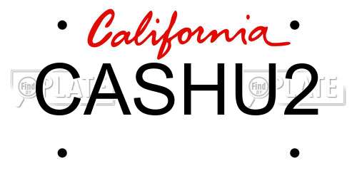 CASHU2 California License Plate