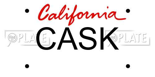 CASK California License Plate