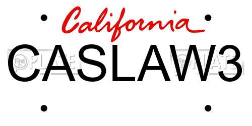 CASLAW3 California License Plate