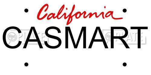 CASMART California License Plate