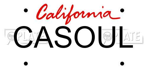 CASOUL California License Plate