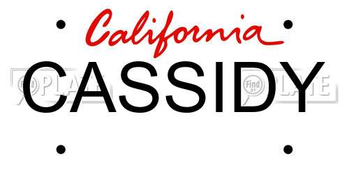 CASSIDY California License Plate