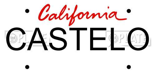 CASTELO California License Plate