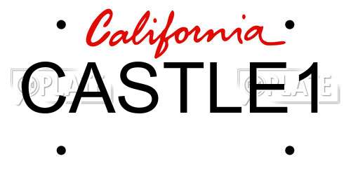 CASTLE1 California License Plate