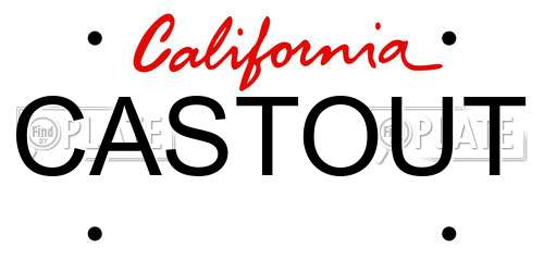 CASTOUT California License Plate