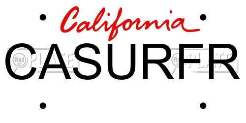 CASURFR California License Plate