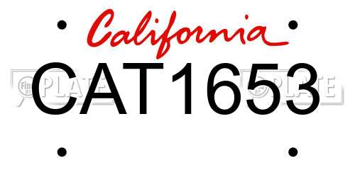 CAT1653 California License Plate