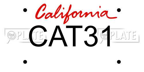 CAT31 California License Plate