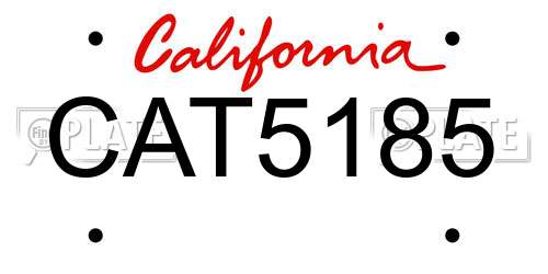 CAT5185 California License Plate