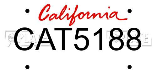 CAT5188 California License Plate