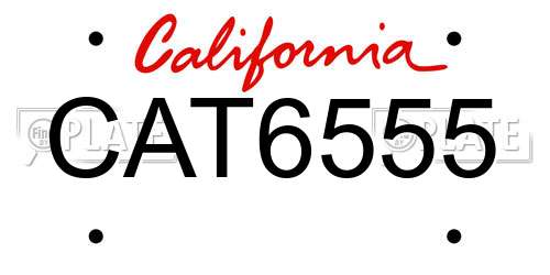 CAT6555 California License Plate