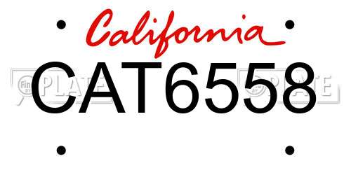 CAT6558 California License Plate