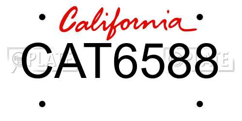 CAT6588 California License Plate