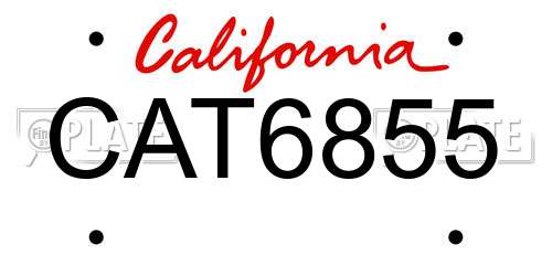 CAT6855 California License Plate