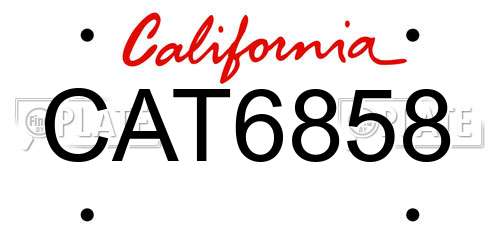 CAT6858 California License Plate