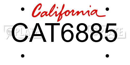 CAT6885 California License Plate