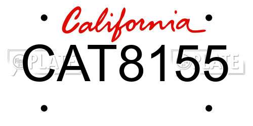 CAT8155 California License Plate