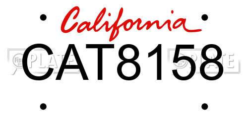CAT8158 California License Plate