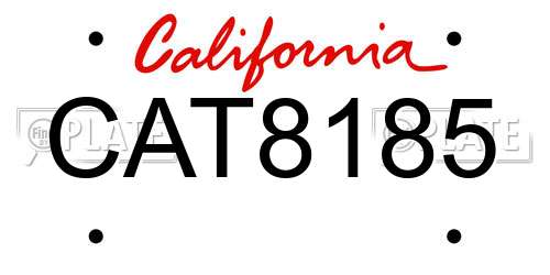 CAT8185 California License Plate