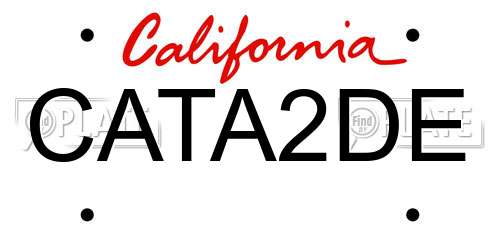 CATA2DE California License Plate