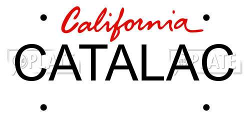 CATALAC California License Plate