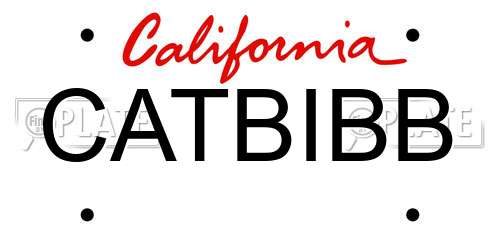 CATBIBB California License Plate