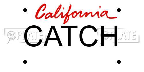CATCH California License Plate