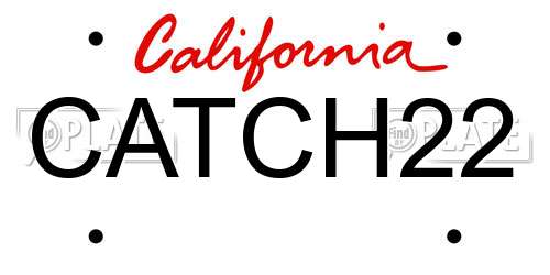 CATCH22 California License Plate
