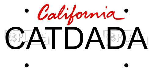 CATDADA California License Plate