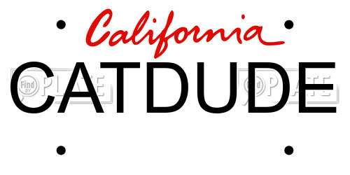 CATDUDE California License Plate