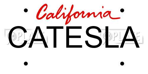 CATESLA California License Plate