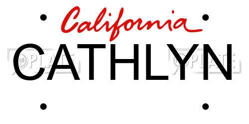 CATHLYN California License Plate