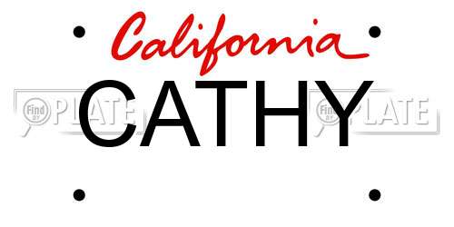 CATHY California License Plate