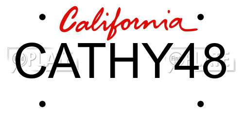 CATHY48 California License Plate