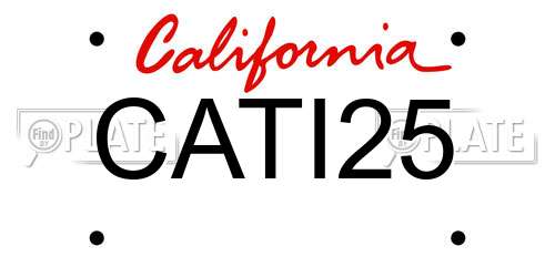 CATI25 California License Plate