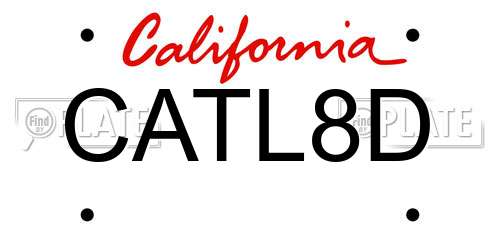 CATL8D California License Plate