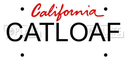 CATLOAF California License Plate